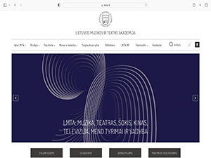 Lithuanian Academy of Music and Theatre's Website Screenshot