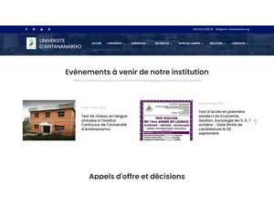Université d'Antananarivo's Website Screenshot