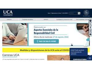 Central American University's Website Screenshot