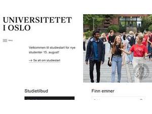 Universitetet i Oslo's Website Screenshot