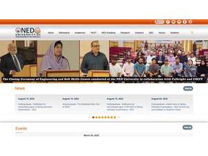 NED University of Engineering and Technology's Website Screenshot