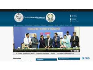 Quaid-i-Azam University's Website Screenshot