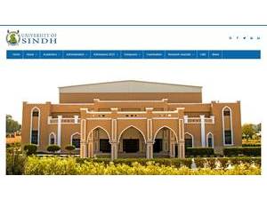 University of Sindh's Website Screenshot