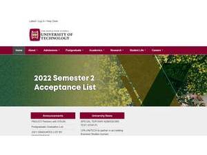 Papua New Guinea University of Technology's Website Screenshot