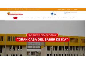 San Luis Gonzaga National University's Website Screenshot