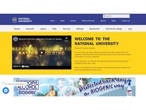 National University, Philippines's Website Screenshot