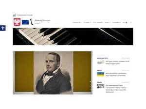 Ignacy Jan Paderewski Academy of Music in Poznan's Website Screenshot