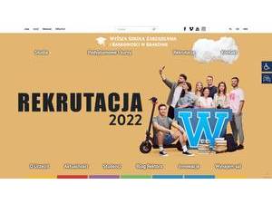 The School of Banking and Management in Cracow's Website Screenshot