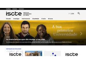 ISCTE University Institute of Lisbon's Website Screenshot