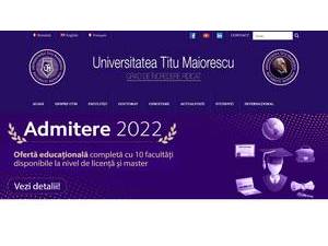 Titu Maiorescu University's Website Screenshot