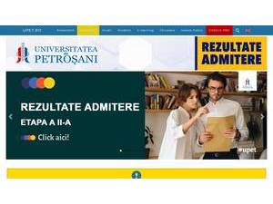 Universitatea din Petrosani's Website Screenshot