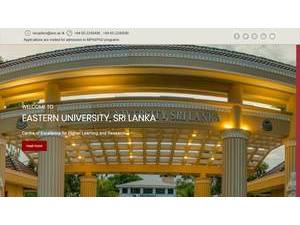 Eastern University, Sri Lanka's Website Screenshot