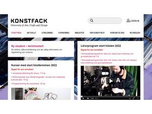 Konstfack, University of Arts, Crafts and Design's Website Screenshot