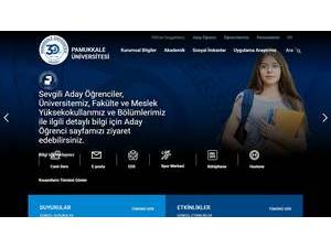 Pamukkale University's Website Screenshot