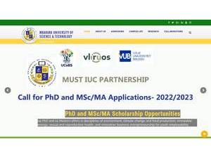 Mbarara University of Science and Technology's Website Screenshot