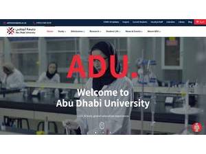 Abu Dhabi University's Website Screenshot