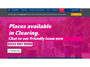 University of Huddersfield's Website Screenshot