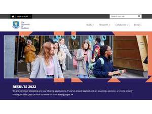 University of Sheffield's Website Screenshot