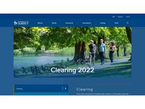 University of Surrey's Website Screenshot