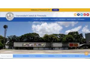 Universidad Central de Venezuela's Website Screenshot