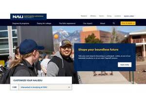 Northern Arizona University's Website Screenshot