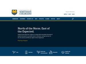 University of Northern Colorado's Website Screenshot