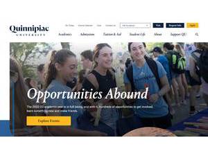 Quinnipiac University's Website Screenshot