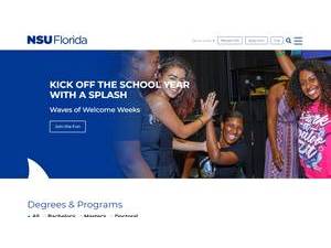 Nova Southeastern University's Website Screenshot
