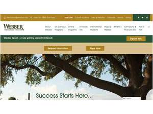 Webber International University's Website Screenshot
