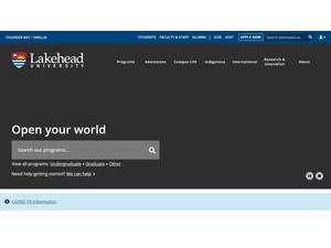 Lakehead University's Website Screenshot