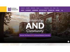 Kansas Wesleyan University's Website Screenshot