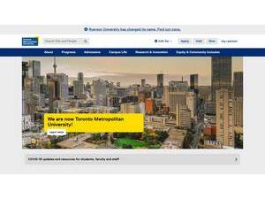 Toronto Metropolitan University's Website Screenshot