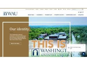 Washington Adventist University's Website Screenshot