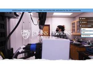 Johns Hopkins University's Website Screenshot