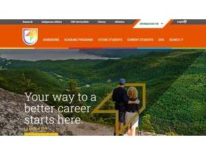Cape Breton University's Website Screenshot