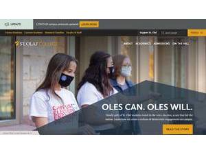 St. Olaf College's Website Screenshot