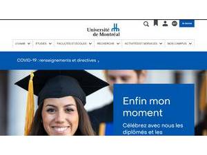 University of Montréal's Website Screenshot