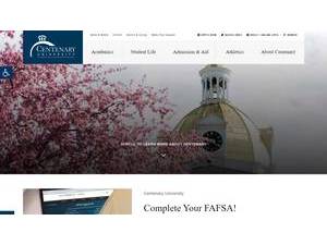 Centenary University's Website Screenshot