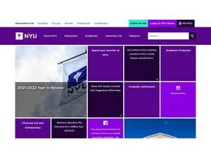 New York University's Website Screenshot