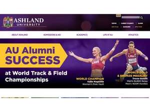 Ashland University's Website Screenshot