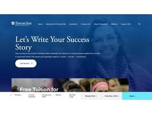 Shawnee State University's Website Screenshot