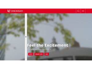 University of Cincinnati's Website Screenshot