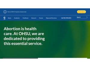 Oregon Health & Science University's Website Screenshot