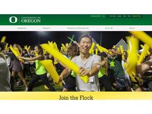 University of Oregon's Website Screenshot
