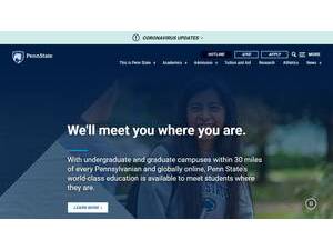 Penn State University's Website Screenshot