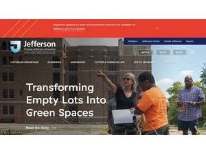 Jefferson University's Website Screenshot