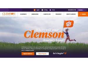 Clemson University's Website Screenshot