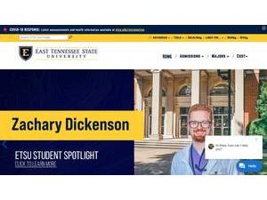 East Tennessee State University's Website Screenshot