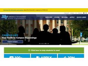Middle Tennessee State University's Website Screenshot