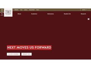 Texas State University's Website Screenshot